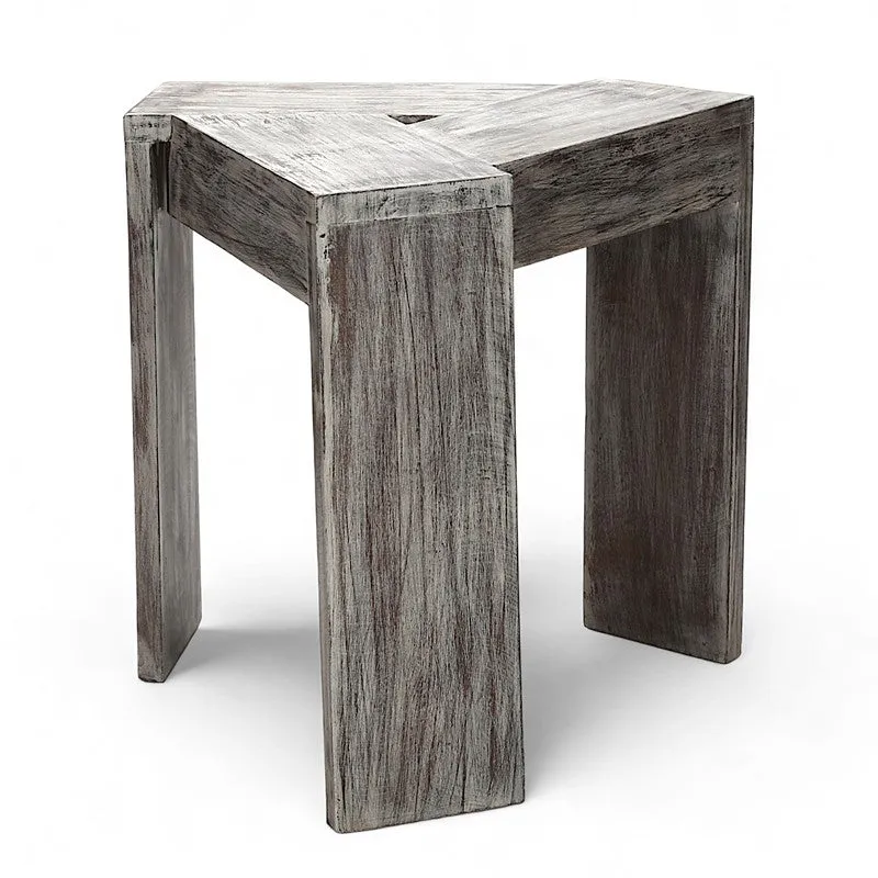 Lverox Sheesham Wooden Side & Bedside Table - Grey media 4