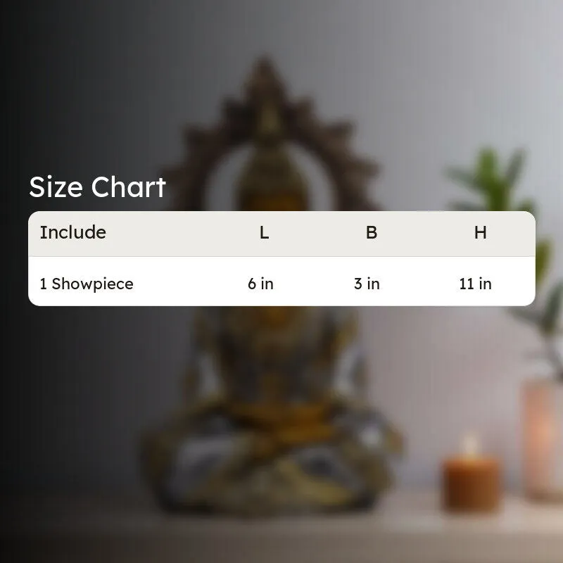 Azure Peace Buddha Idol - Silver media 8