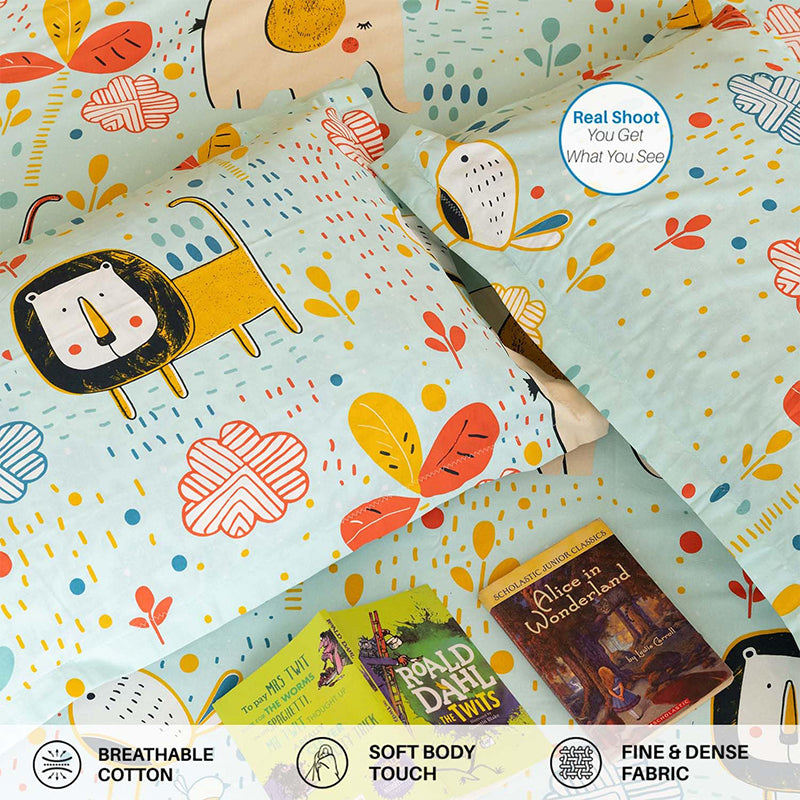 Urban Space Junglee Kids Cotton Bedsheet (Pastel Blue) - 200 TC media 7