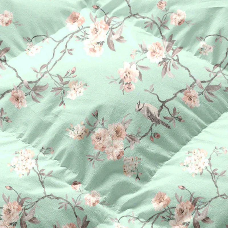 Bellara Floral Cotton Comforter (Mint Green) - 180 GSM media 9