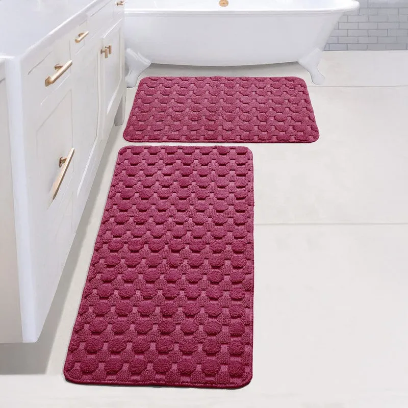 PurePlush Cotton Bath Mats (Wine) - Set of Two media 1