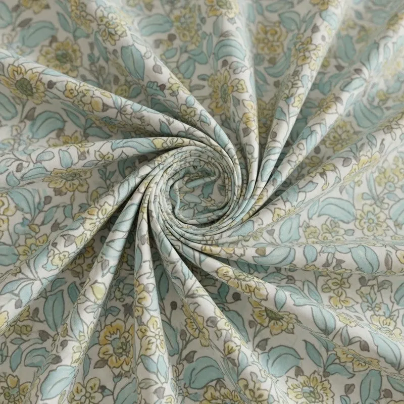 Rigavo Floral Cotton Bedsheet (Blue,Yellow) - 160 TC media 5