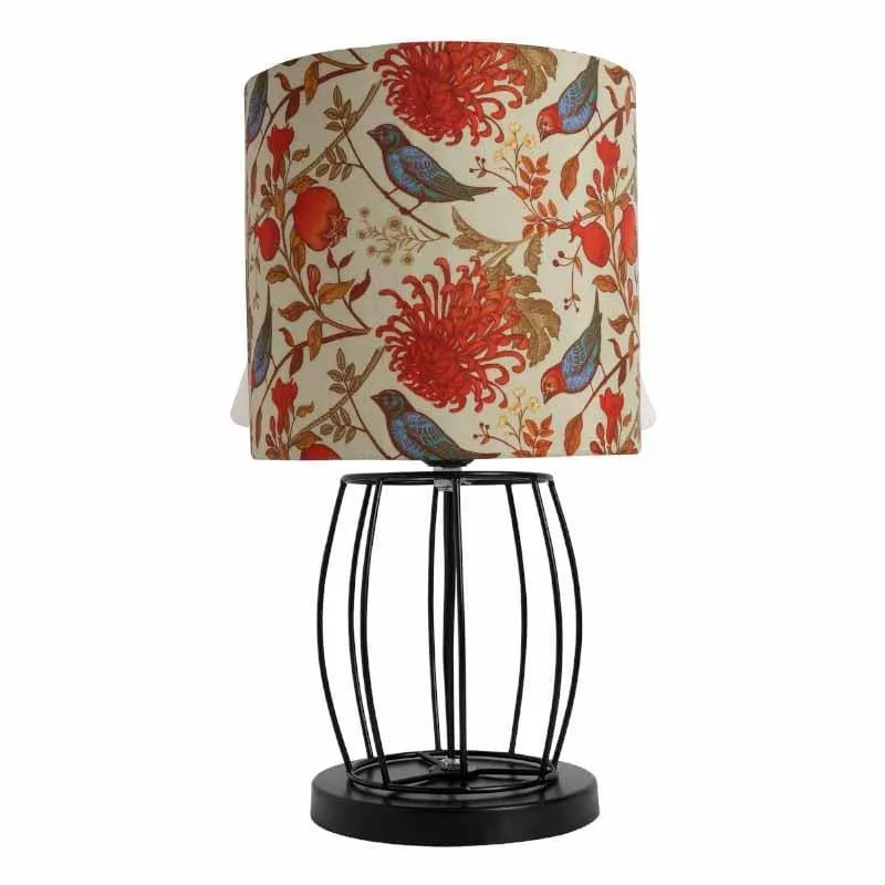 Amber Black Fabric Table Lamp - Multicolor media 4