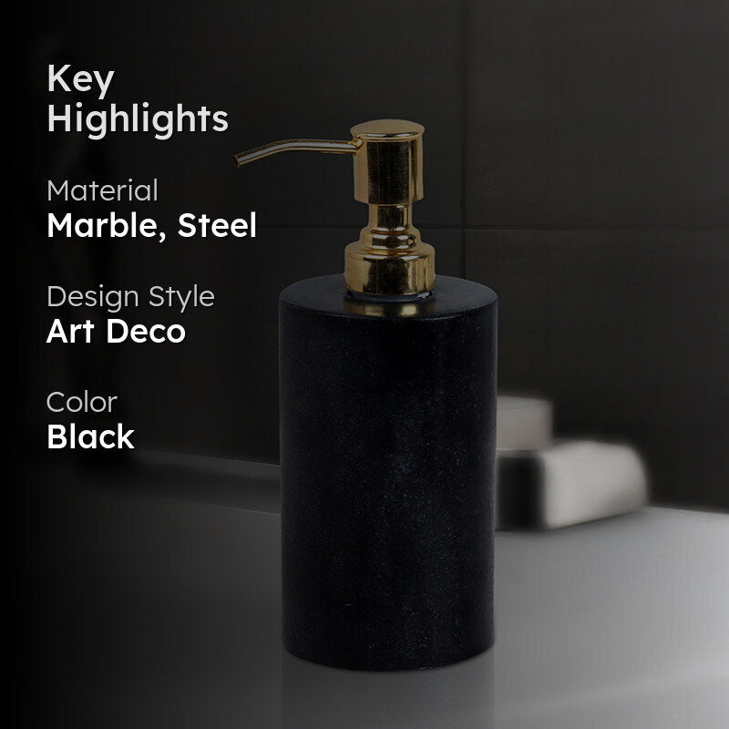 Alabaste Marble Soap Dispenser - Black & Gold media 2