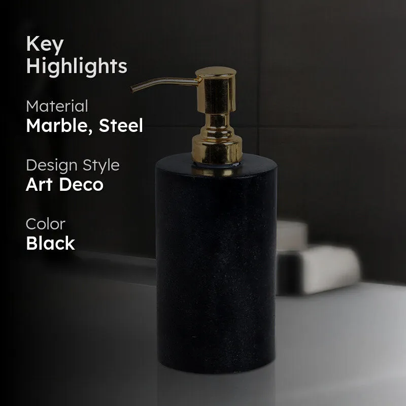 Alabaste Marble Soap Dispenser - Black & Gold media 2