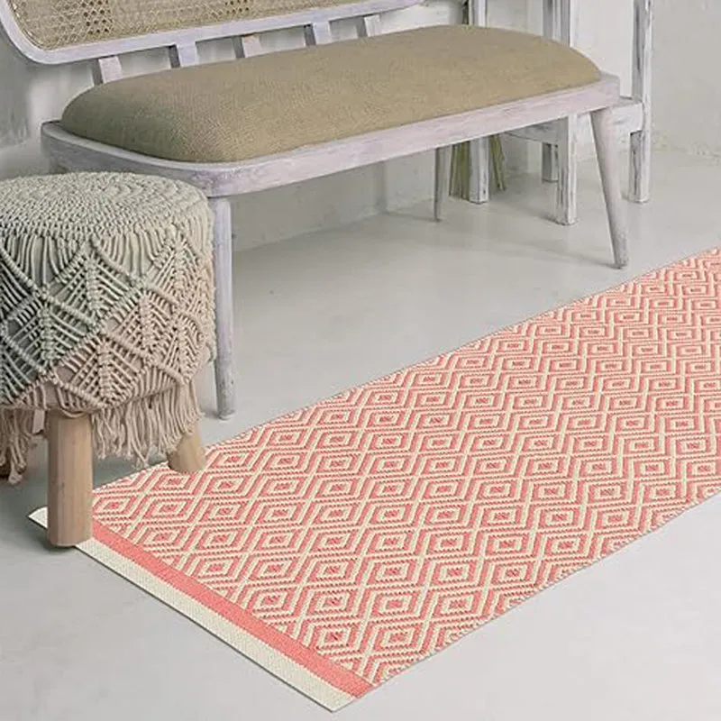 Earthica Cotton Runner Rug - Peach media 4