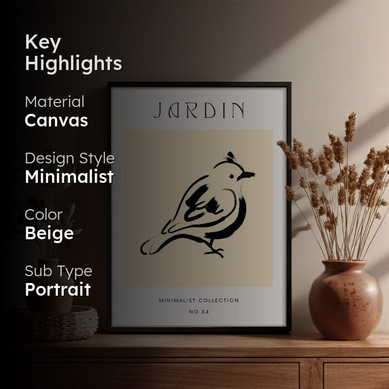 Chirping Melody Archival Canvas Wall Art - Black Frame media 2