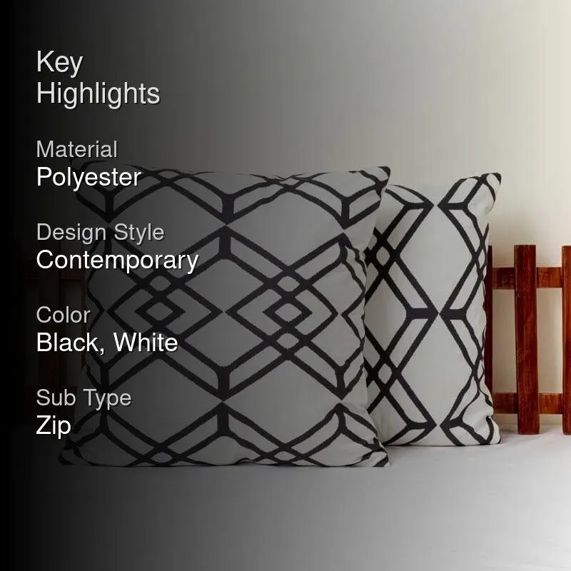 Moda Geometro Printed Cushion Cover - Set Of Two media 2