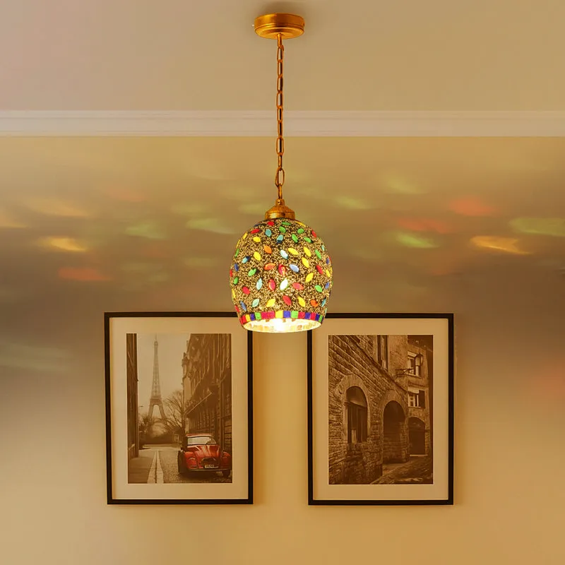 Mosaic Glitter Glass Ceiling Lamp media 1
