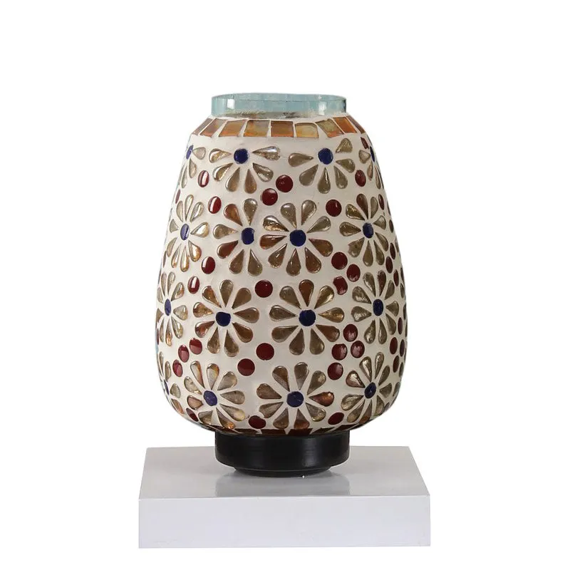 Celionis Glass Table Lamp With Wooden Base - Multicolor media 5