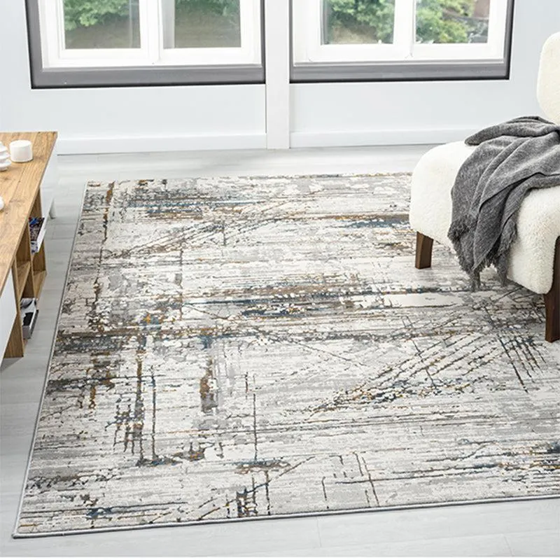 Piera Abstract Carpet - White & Grey media 3