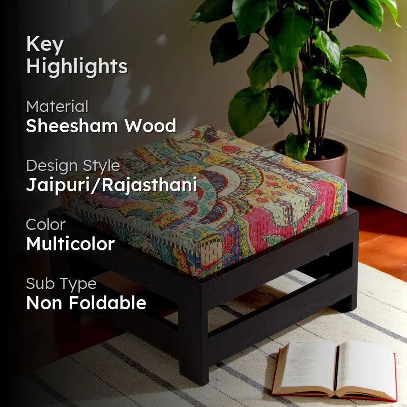 Nexon Sheesham Wooden Bench with Stool (Multicolor) - Two Piece Set media 2