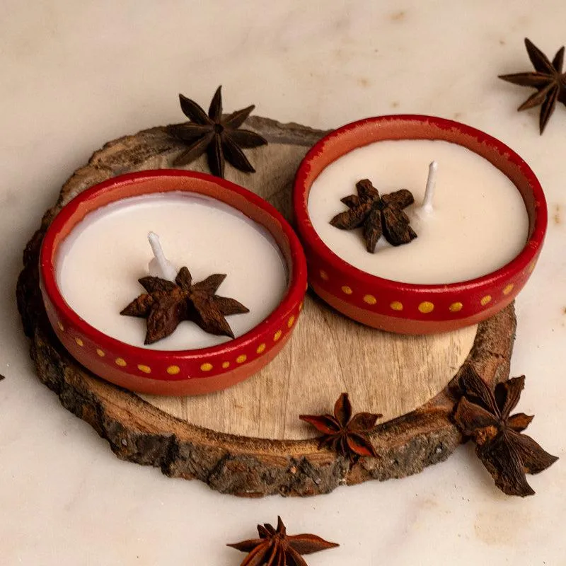Miya Handpainted Cinnamon Scented Candle - Set Of Two media 4