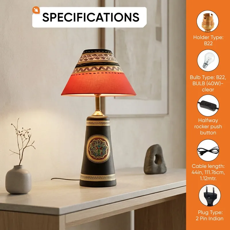 Soma Warli Painted Table Lamp - Multicolor media 14