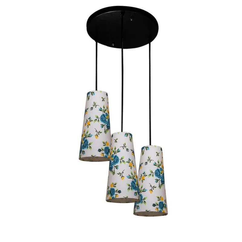 Nordic Neutral Triple Metal Ceiling Lamp - White & Blue media 4