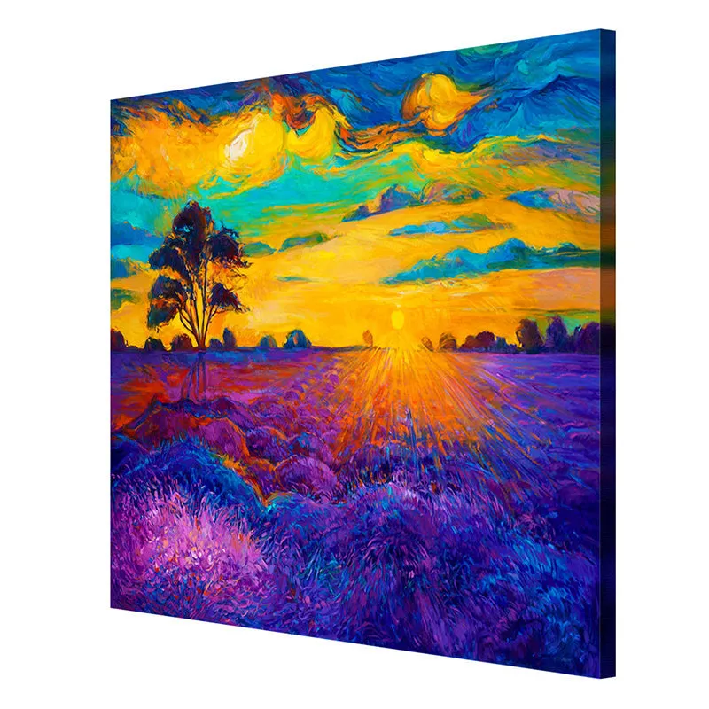 Lavender Field At Dusk Wall Painting media 6