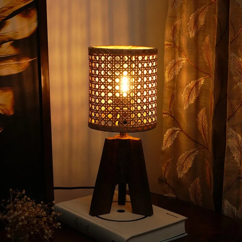 Dotweave Cotton Table Lamp - Beige media 1