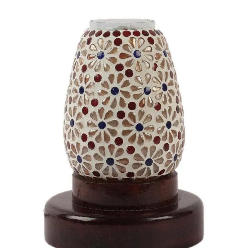 Floral Flicker Glass Table Lamp - Multicolor media 4