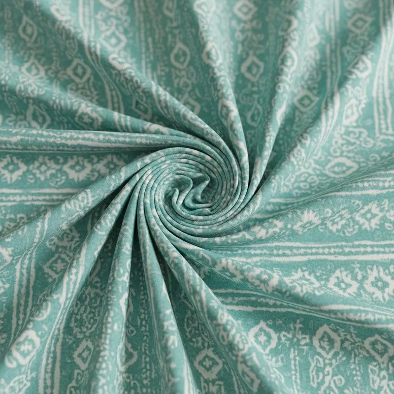 Keira Ethnic Cotton Bedsheet (Green) - 180 TC media 5