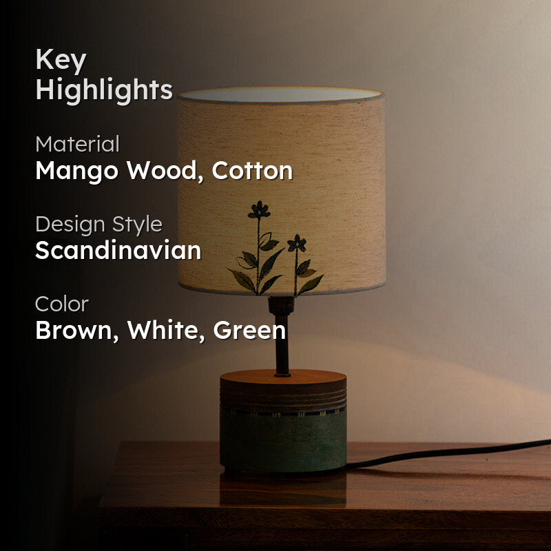 Ahura Handcrafted Mango Wood Table Lamp media 2