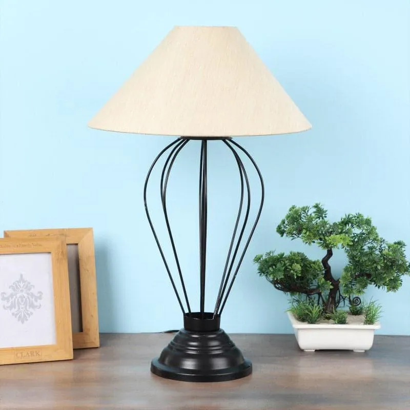 Marama Maximus Fabric Table Lamp - White,Black media 3