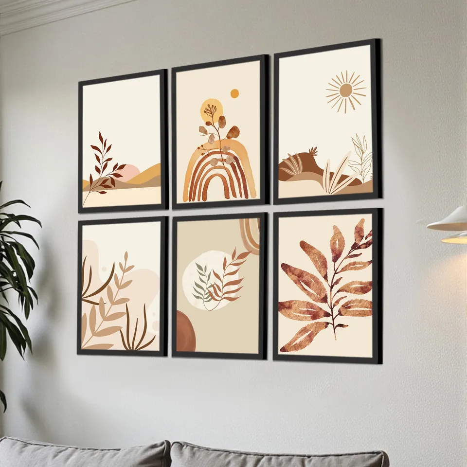 Solara Wall Painting With Frame - Set Of Six media 2