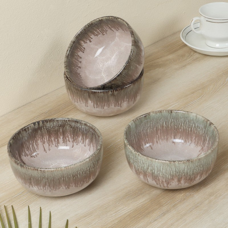 SnackSense Bowl (Pink,400 mL Each) - Set Of Four