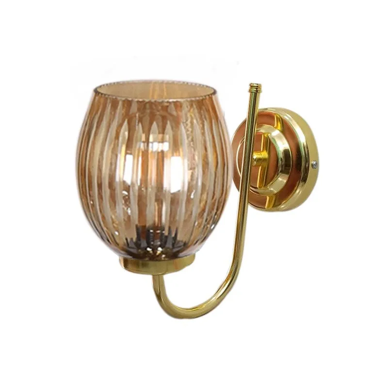 Amber Beam Golden Base Glass Wall Lamp media 8