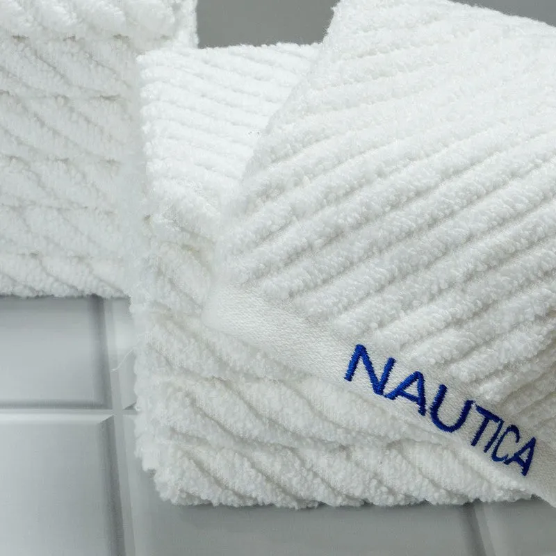 Nautica Riviera Soft Cotton Hand & Face Towel (White) - Set Of Twelve media 4