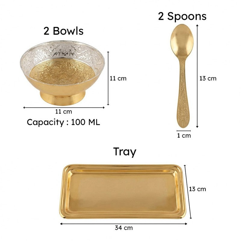 Mayurakshi Bowl With Spoon & Tray (100 ML EaCH) - Seven Piece Set media 6