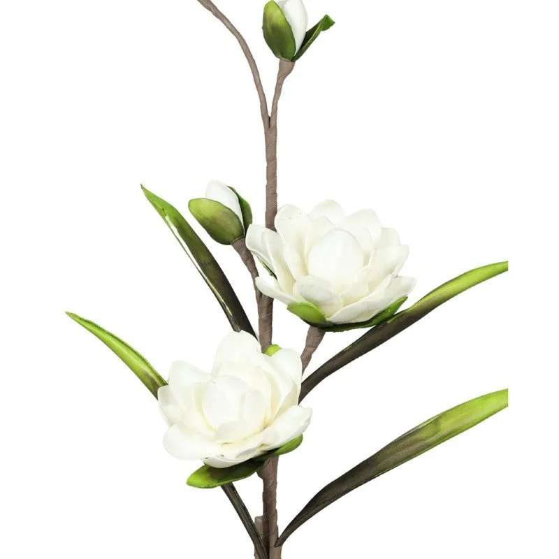 Blossomcharm Artificial Magnolia Foam Flower Stick - White media 4