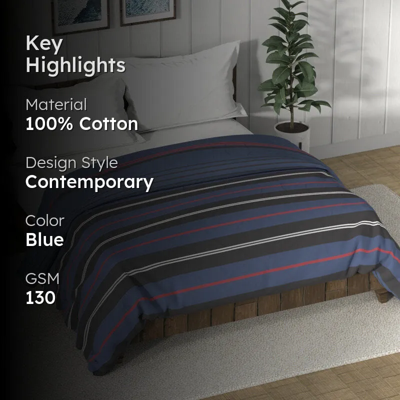 Nautica Stripe Symphony Comforter (Navy) - 130 GSM media 2