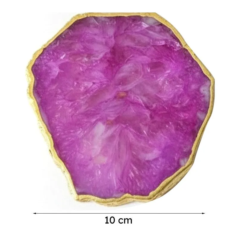 Celeste Handcrafted Crystal Agate Coaster (Pink) - Set Of Four media 6