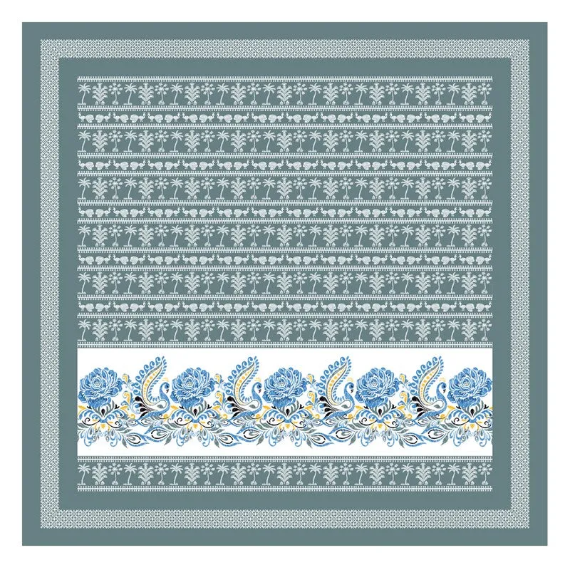 Ethnic Classic Cotton Bedsheet (Blue,White) - 120 TC media 4