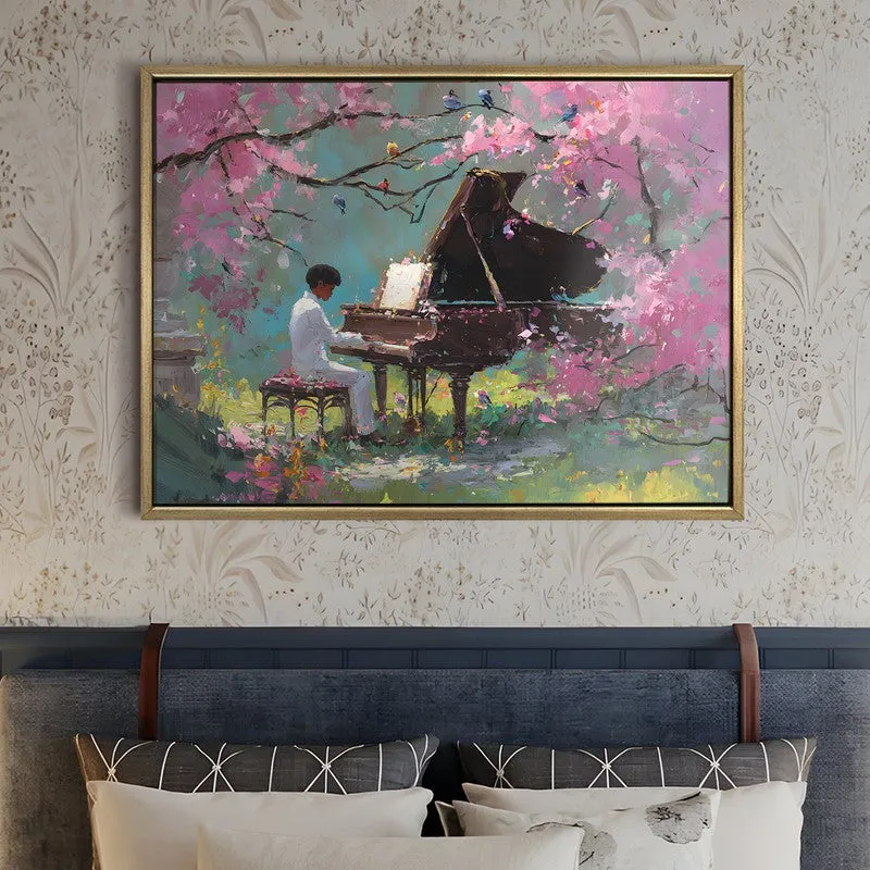Pink Sonata Canvas Wall Painting With Frame media 5