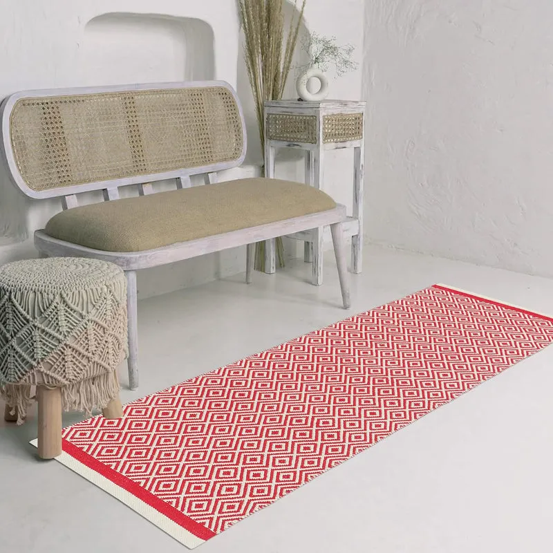 Earthica Cotton Runner Rug - Dark Red media 3