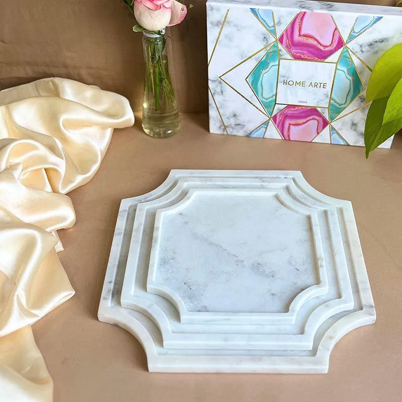 Marquina Octagon Marble Platter - Set of Three media 3