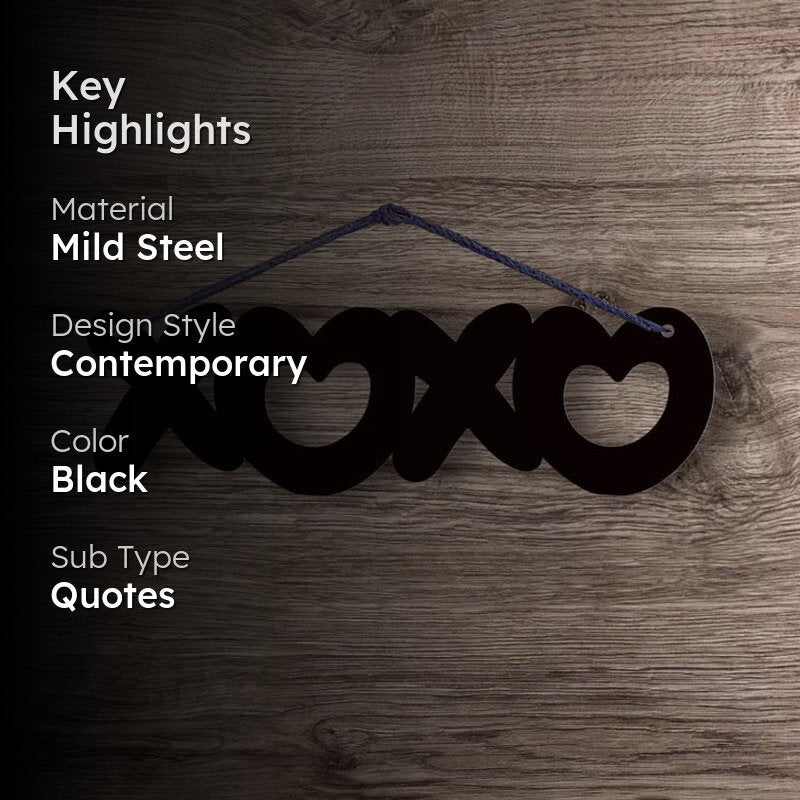 XOXO Typography Mild Steel Wall Accent media 2