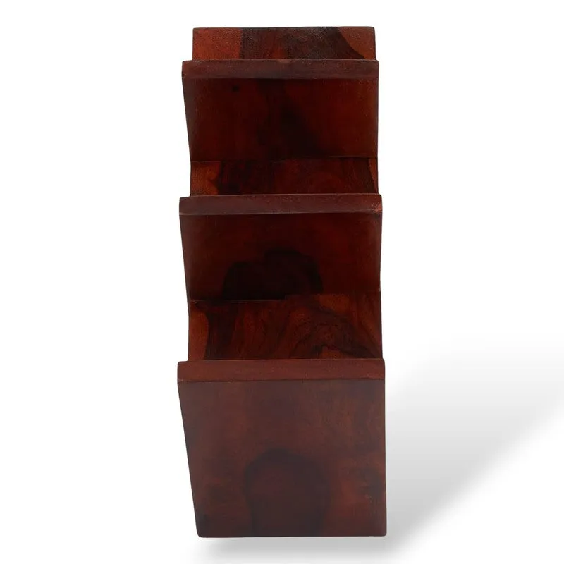 Xverox Sheesham Wooden Wine Rack - Red media 4