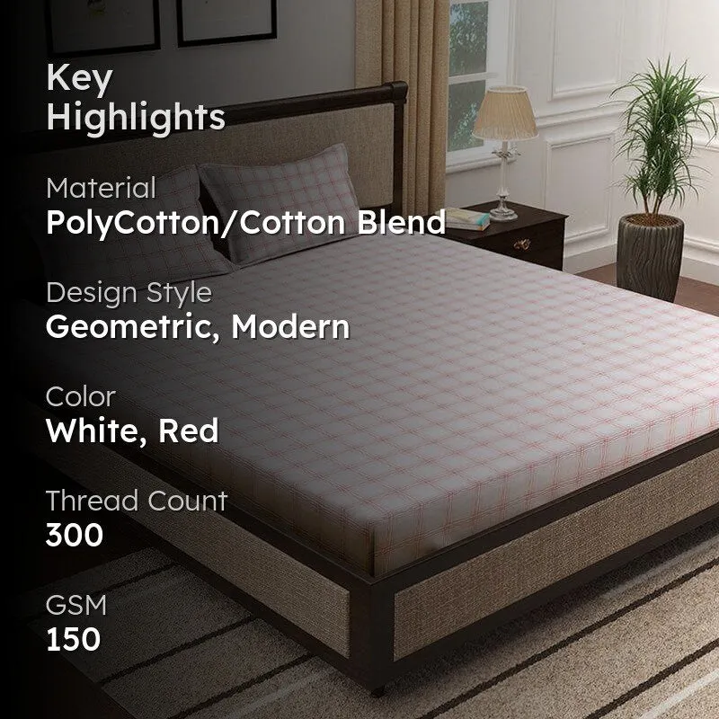 Milly Checkered Bedsheet (Pink) - 150 GSM media 2