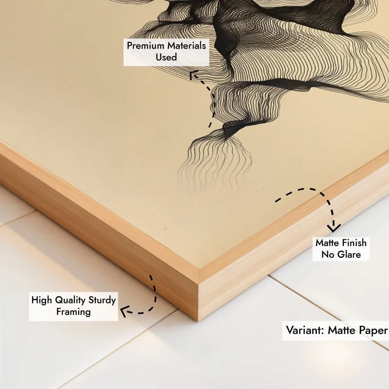 Soft Ascension Archival Paper Wall Painting With Brown Frame media 7