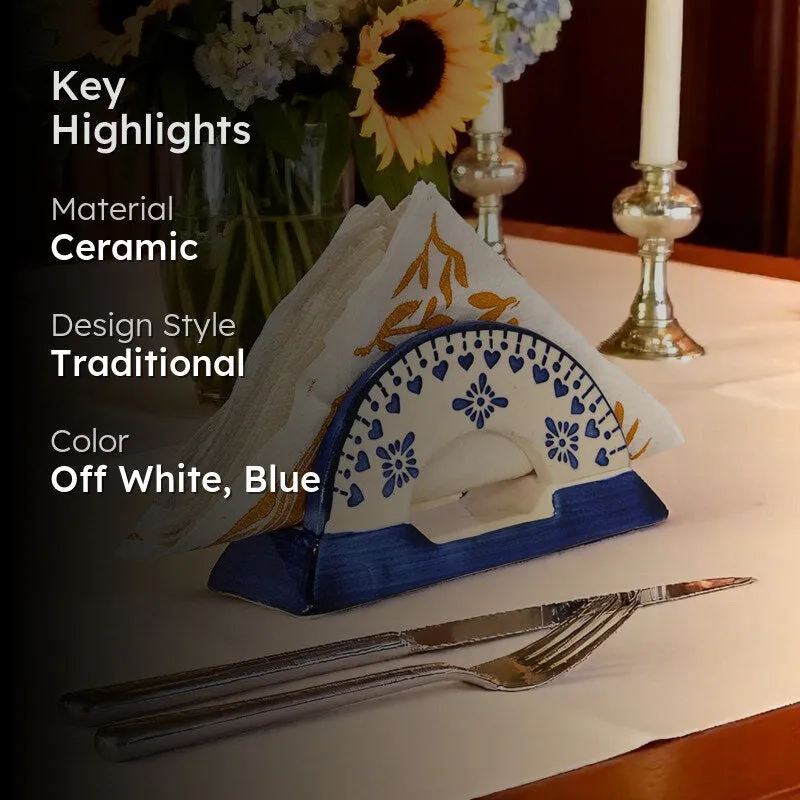 Ambar Ceramic Tissue Holder - Blue media 2