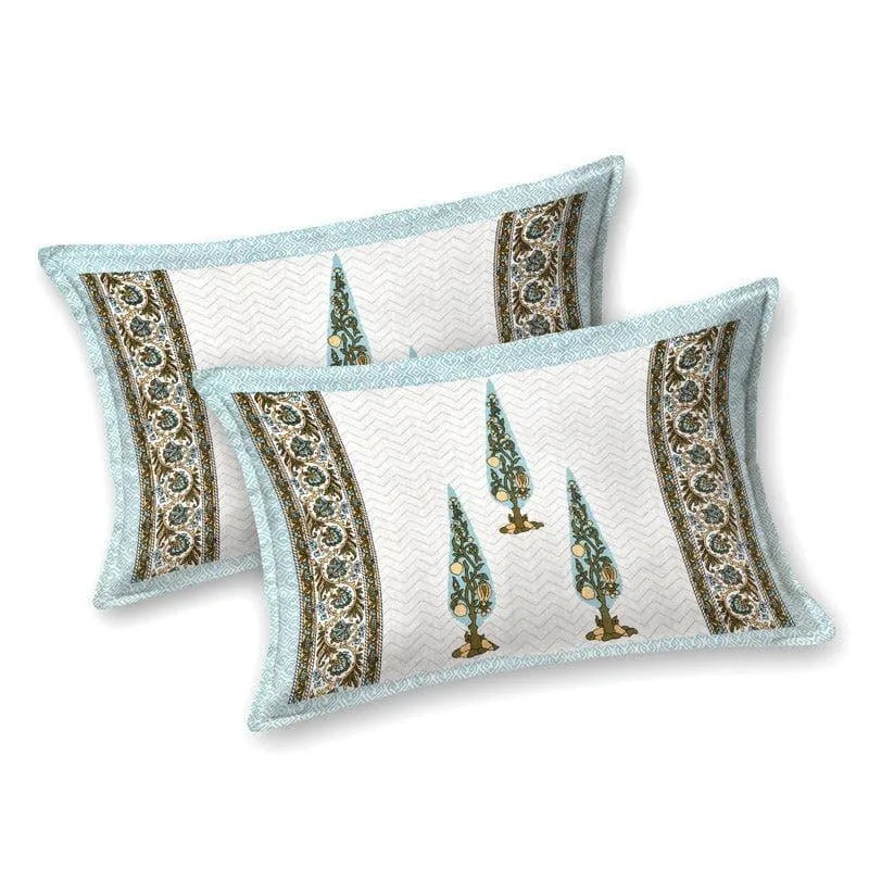 Trinakshi Printed Cotton Bedsheet (Green) - 140 TC media 6