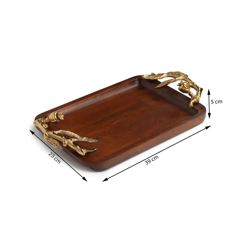 Timber Carry Wood Serving Tray - Gold,Brown media 9