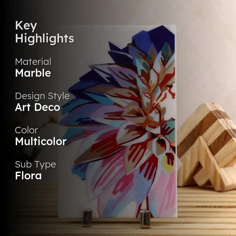 Flower Palette Printed Marble Showpiece media 2
