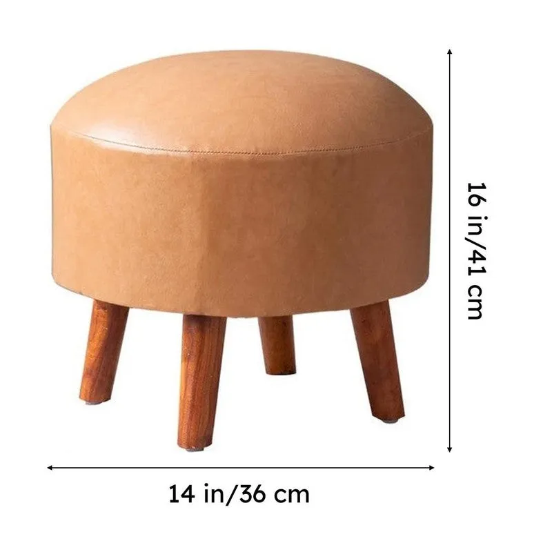 Urban Round Pouf Ottoman (Brown) - Set Of Two media 8