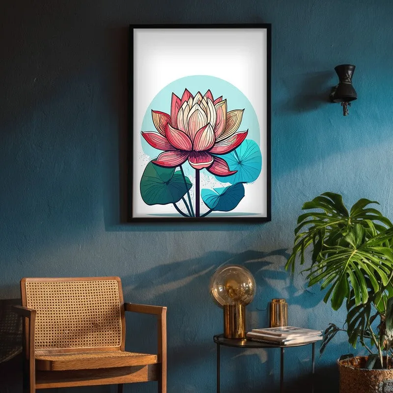 Lotus In Color Archival Paper Wall Art With Frame media 5