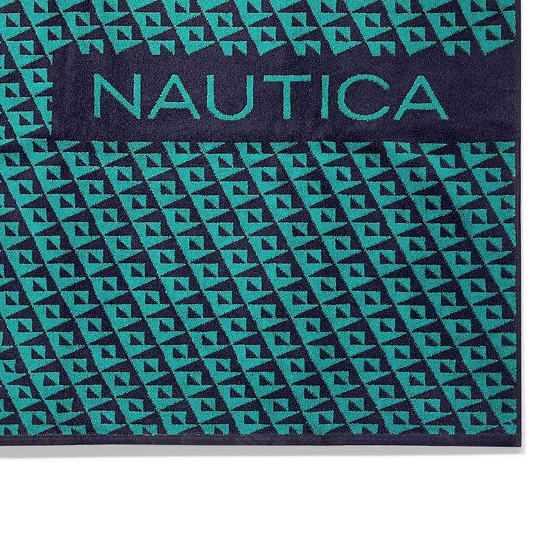 Nautica Cloud Caress Cotton Bath Towel - Teal & Grey media 6