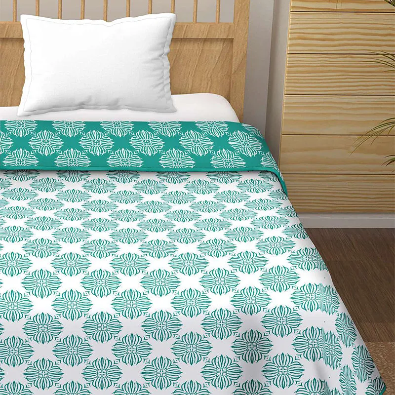 Jaamni Reversible Cotton Dohar (Sea Green)  - 180 GSM media 4