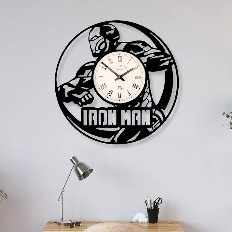 Iron Man Steel Analog Wall Clock media 1